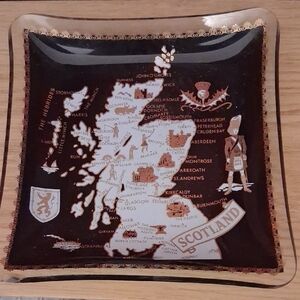 Scotland Themed Decorative Glass Relish Plate